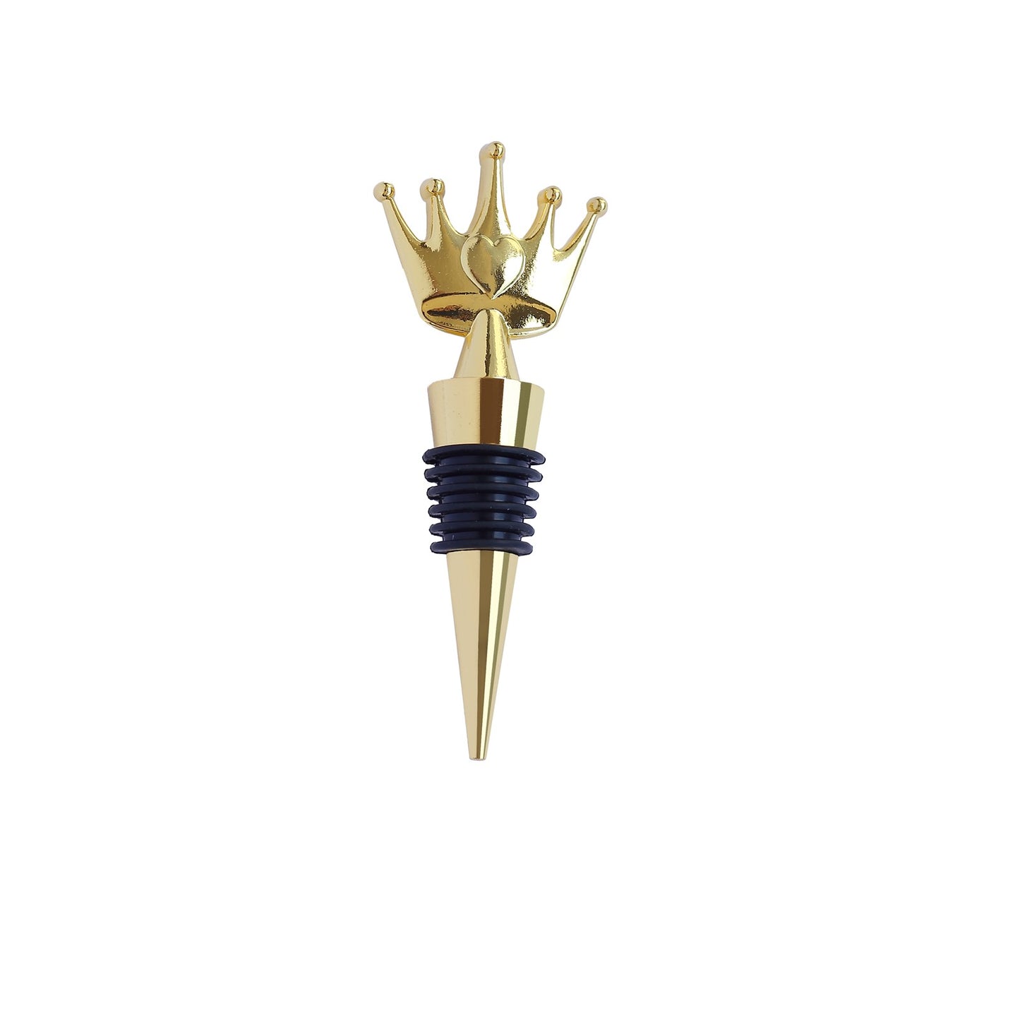 Gold metal princess crown wine bottle stopper party favor.
