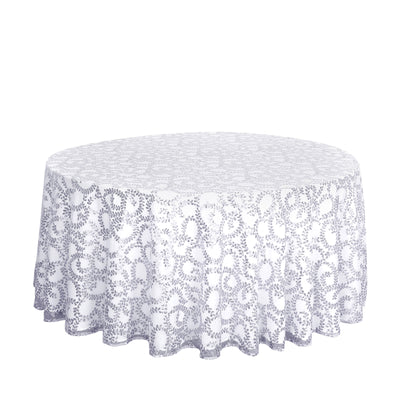 Captivating Design of the Silver Sequin Leaf Tablecloth Captivating Design of the Silver Sequin Leaf Tablecloth