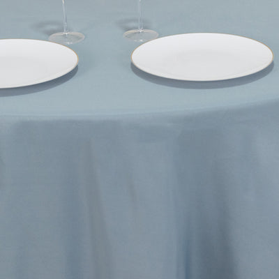 Durable Dusty Blue Seamless Premium Polyester Round Tablecloth Durable Dusty Blue Seamless Premium Polyester Round Tablecloth