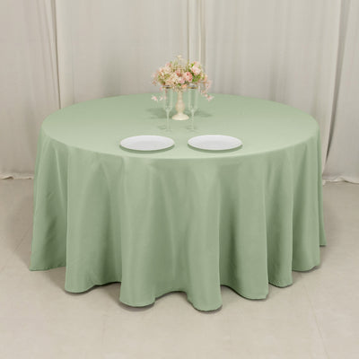 Stunning Premium Sage Green Polyester Round Tablecloth Stunning Premium Sage Green Polyester Round Tablecloth