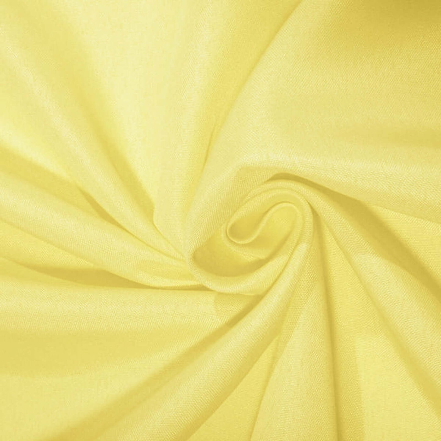 Yellow seamless polyester round tablecloth.