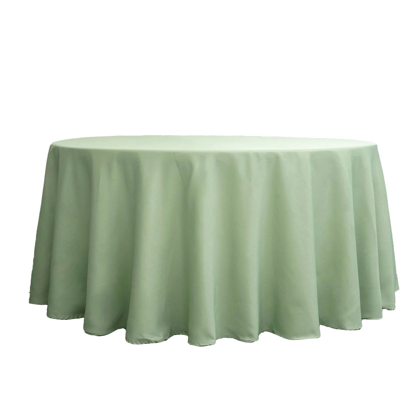 132" Sage Green Seamless Polyester Round Tablecloth