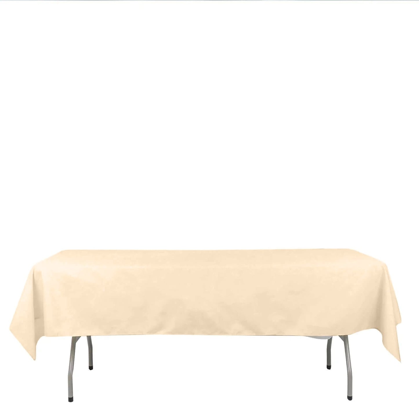 Polyester Rectangle Linen Tablecloth Beige 54 Inch x 96 Inch