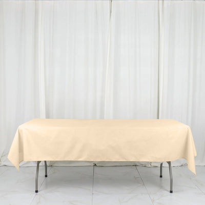 Elegant Aesthetic with Beige Polyester Tablecloth Elegant Aesthetic with Beige Polyester Tablecloth