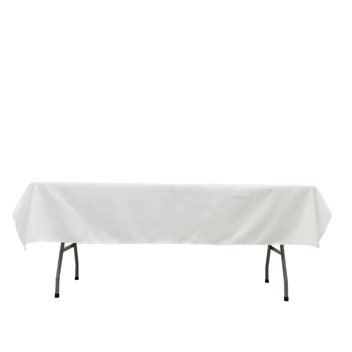 Polyester Tablecloth 60"×84" White – Rectangle, Washable & Wrinkle-Resistant, Perfect for Parties