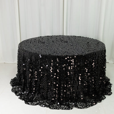 Black Big Payette Sequin Round Tablecloth Black Big Payette Sequin Round Tablecloth