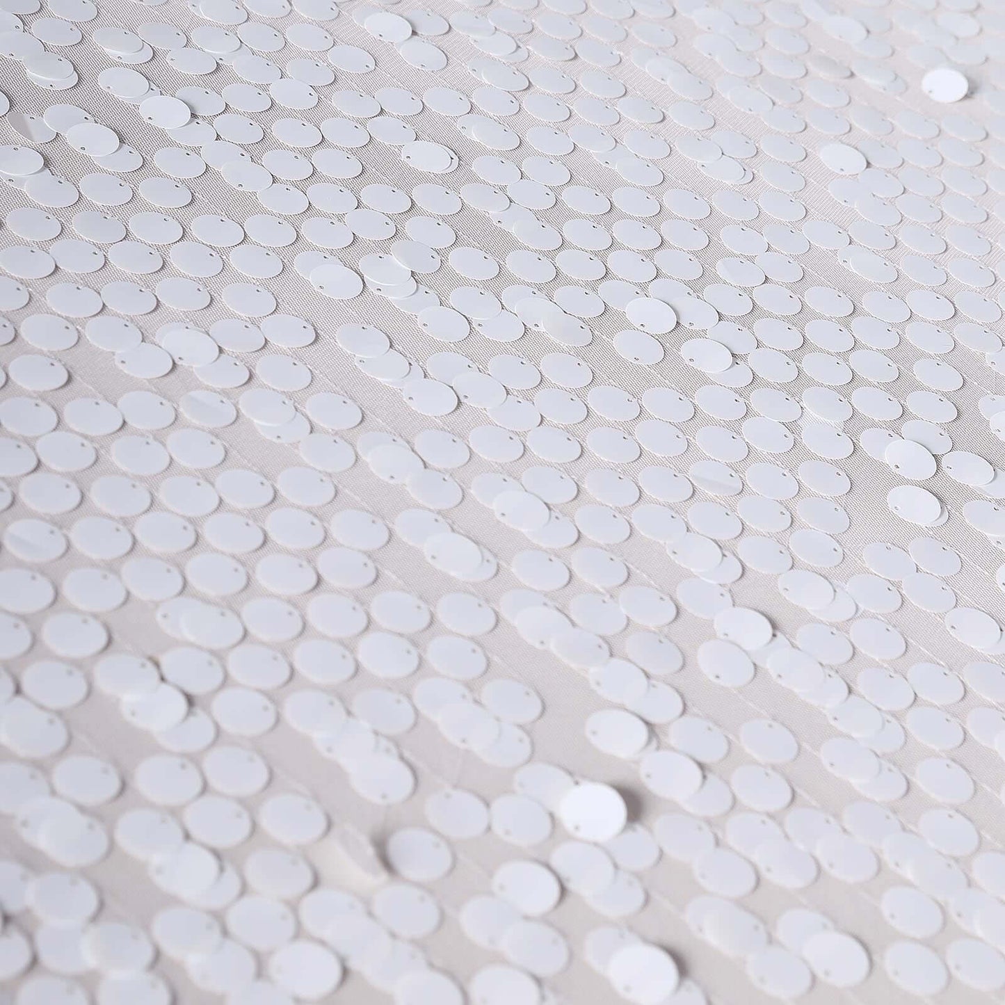 White sequin tablecloth, 90"x132", perfect for events and celebrations. #whtbkgd