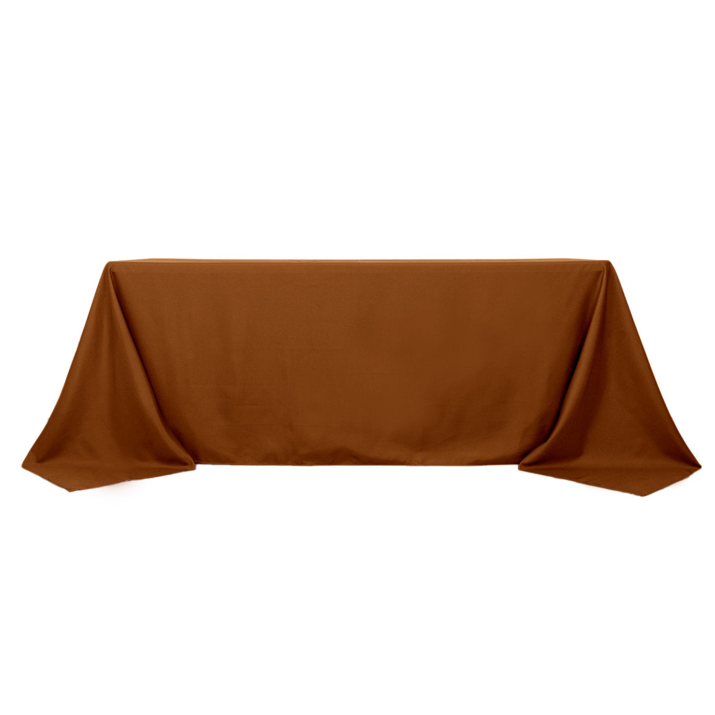 90"x132" Cinnamon Brown Seamless Polyester Rectangular Tablecloth