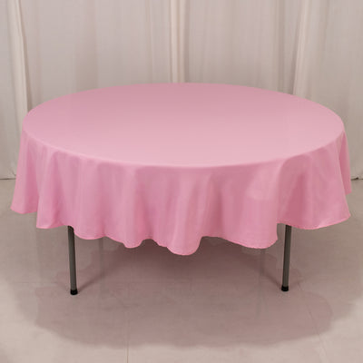Pink Seamless Premium Polyester Round Tablecloth Pink Seamless Premium Polyester Round Tablecloth