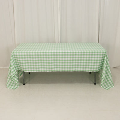 Stunning White Sage Green Buffalo Plaid Tablecloth 60"x126" Stunning White Sage Green Buffalo Plaid Tablecloth 60"x126"