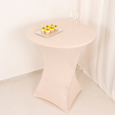 Blush Spandex Highboy Table Cover Blush Spandex Highboy Table Cover