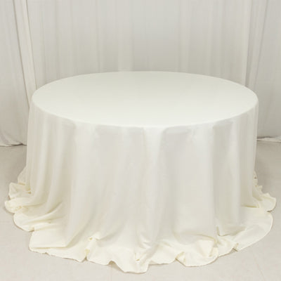 Beautiful Ivory Cotton Blend Round Tablecloth - 132" Beautiful Ivory Cotton Blend Round Tablecloth - 132"