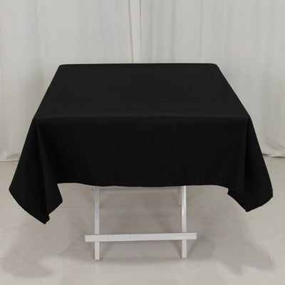 Polished Elegance with Black Cotton Blend Tablecloth Polished Elegance with Black Cotton Blend Tablecloth