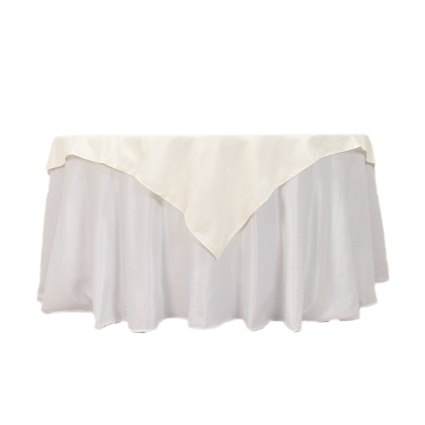 54"x54" Ivory Cotton Blend Square Table Overlay