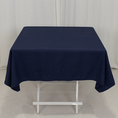 Polished Elegance with Navy Blue Cotton Blend Tablecloth Polished Elegance with Navy Blue Cotton Blend Tablecloth