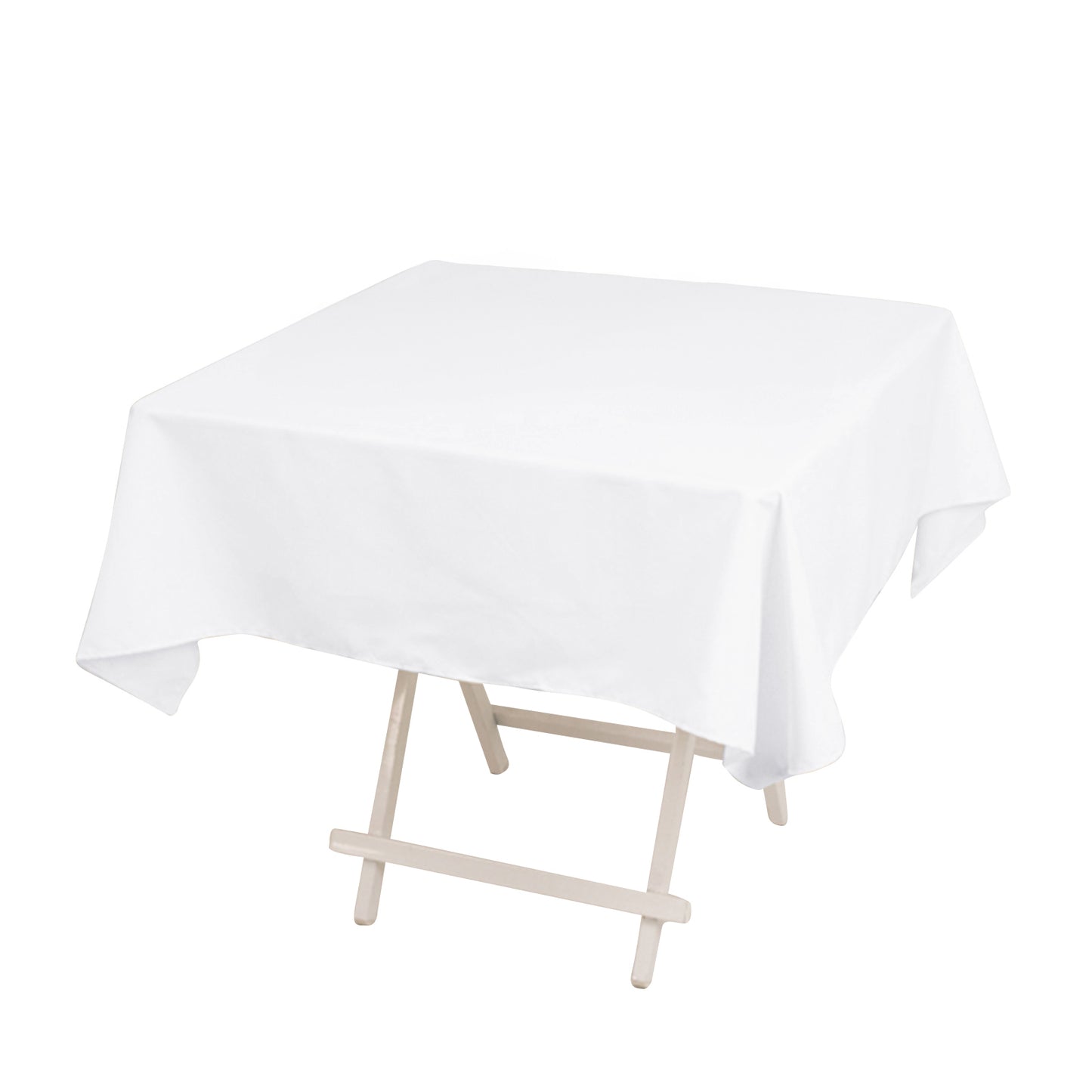 54"x54" White Cotton Blend Square Tablecloth