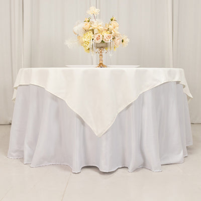 Seamless Ivory Cotton Blend Square Table Overlay Seamless Ivory Cotton Blend Square Table Overlay
