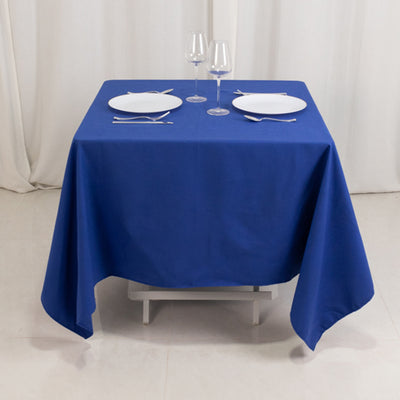 Seamless Royal Blue Cotton Blend Square Tablecloth Seamless Royal Blue Cotton Blend Square Tablecloth
