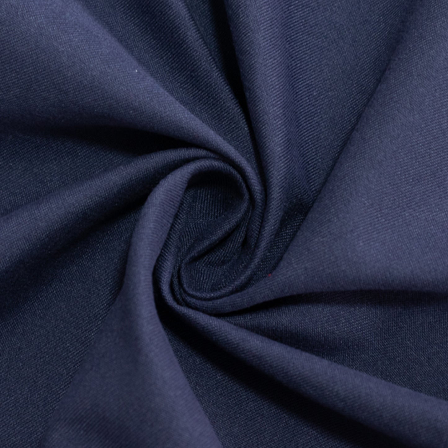 Navy blue cotton blend tablecloth for 6-foot table with floor-length drop.