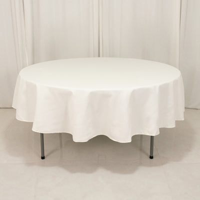 Beautiful Ivory Cotton Blend Round Tablecloth - 90" Beautiful Ivory Cotton Blend Round Tablecloth - 90"