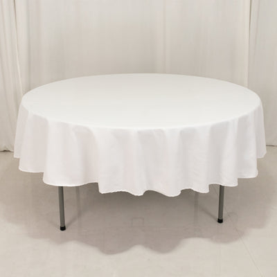 Beautiful White Cotton Blend Round Tablecloth - 90" Beautiful White Cotton Blend Round Tablecloth - 90"