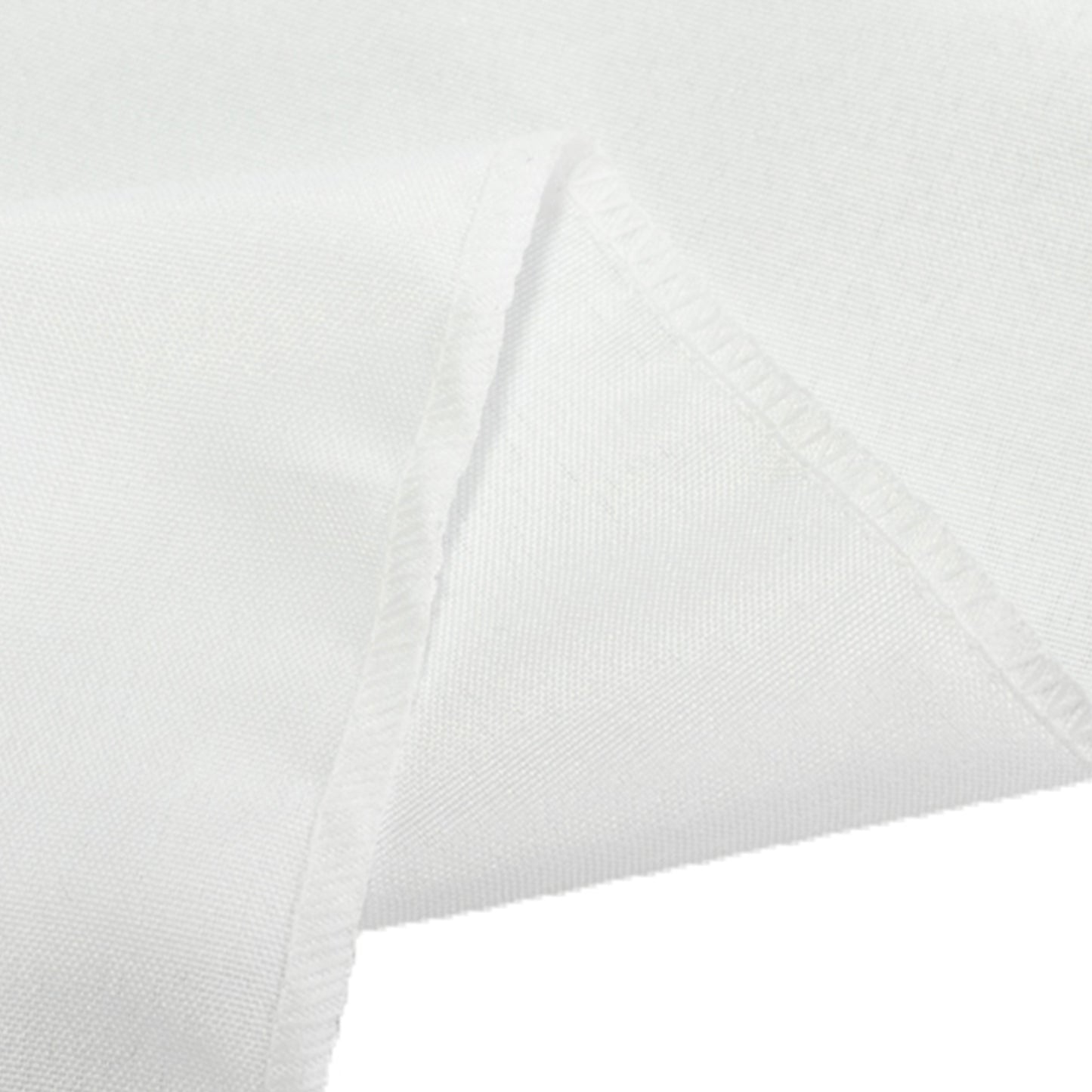 6ft white open back fitted polyester tablecloth for trade shows.