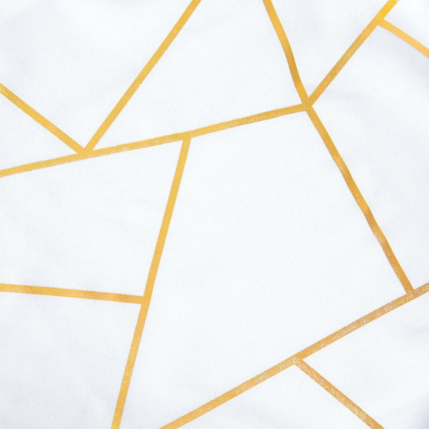 White tablecloth with gold foil geometric pattern. #whtbkgd