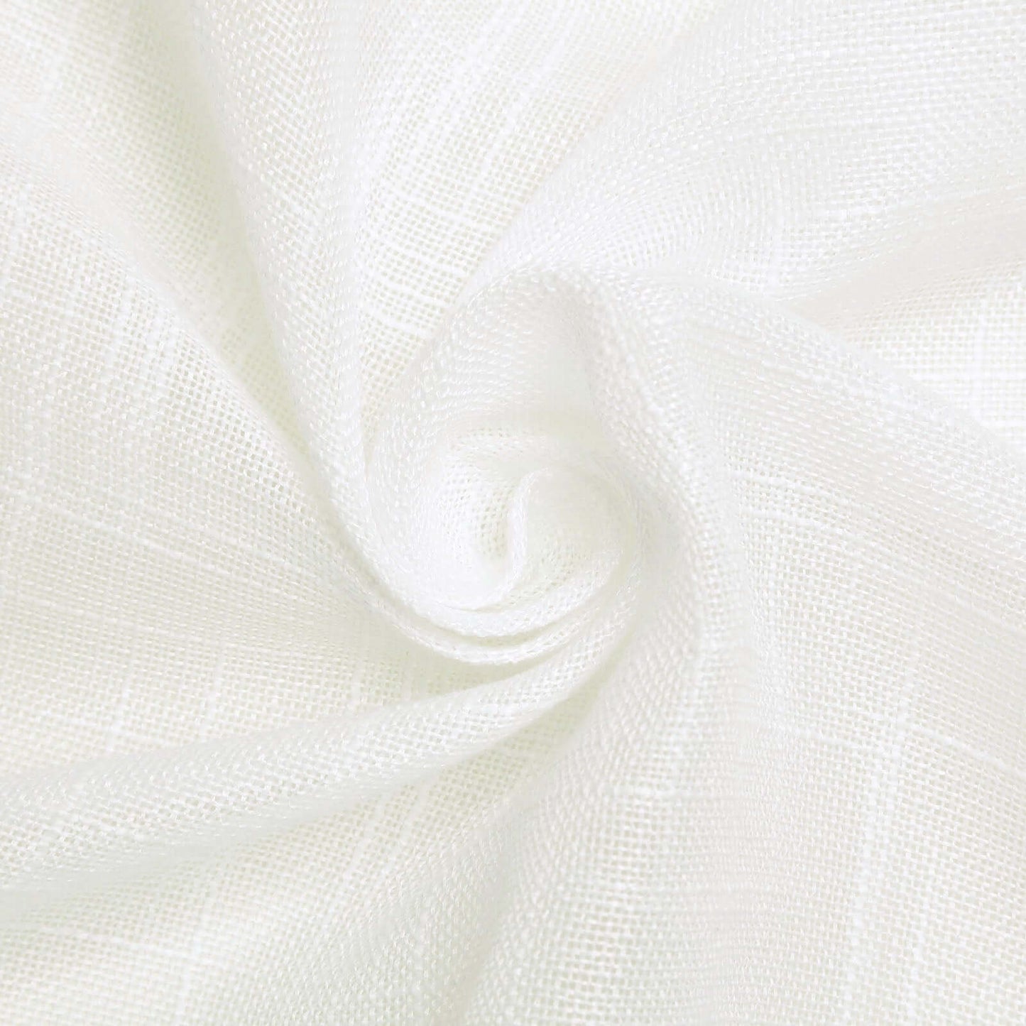 White linen tablecloth with slubby texture, wrinkle resistant.