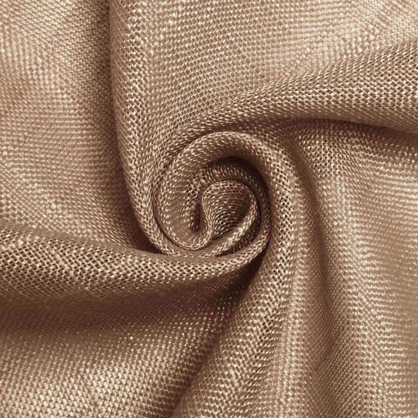 Natural linen tablecloth with slubby texture, wrinkle resistant.
