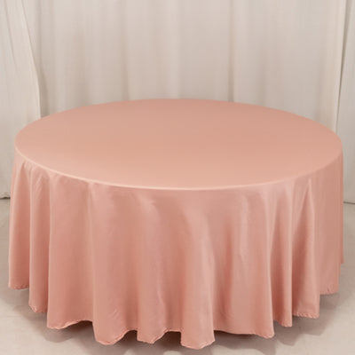Effortless Elegance with the Dusty Rose Lamour Satin Round Tablecloth Effortless Elegance with the Dusty Rose Lamour Satin Round Tablecloth