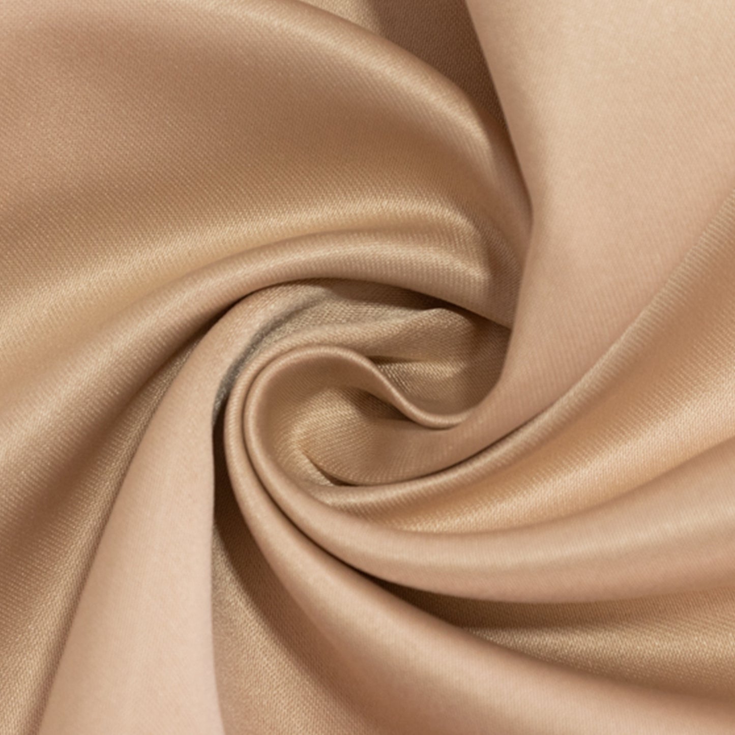 Nude satin round tablecloth, perfect for elegant events and dining.