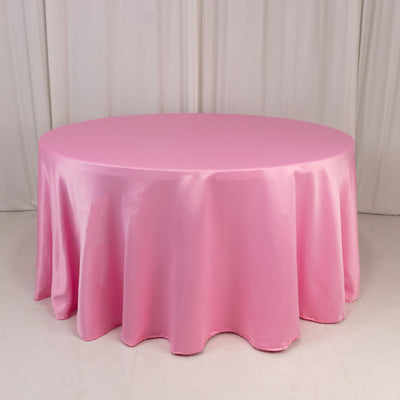 Stunning Pink Lamour Satin Round Tablecloth 120” Stunning Pink Lamour Satin Round Tablecloth 120”