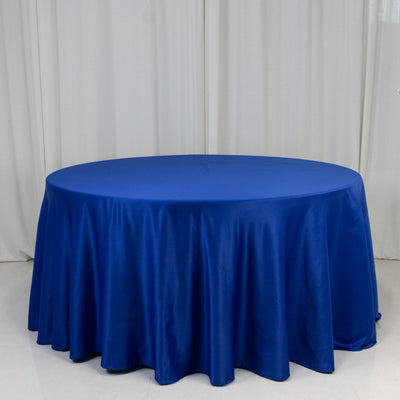 Stunning Royal Blue Lamour Satin Round Tablecloth 120” Stunning Royal Blue Lamour Satin Round Tablecloth 120”