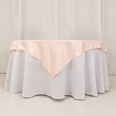 Exquisite Blush Lamour Satin Table Overlay Exquisite Blush Lamour Satin Table Overlay