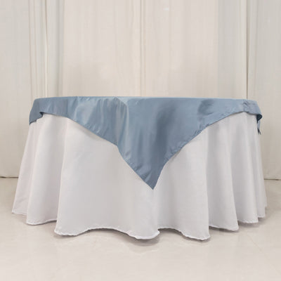 Exquisite Dusty Blue Lamour Satin Table Overlay Exquisite Dusty Blue Lamour Satin Table Overlay