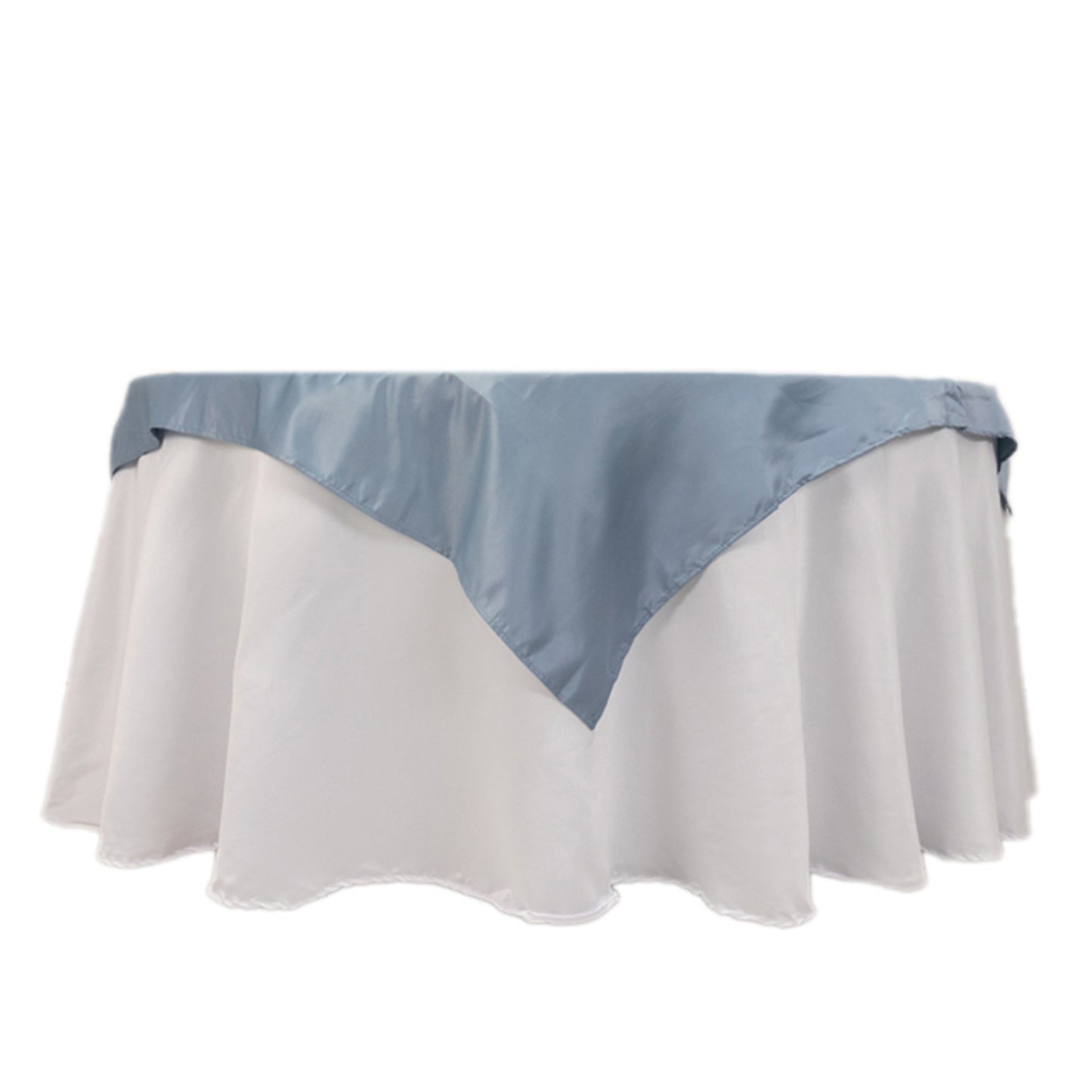 54" Dusty Blue Lamour Satin Square Table Overlay
