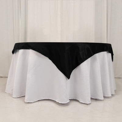 Exquisite Black Lamour Satin Table Overlay Exquisite Black Lamour Satin Table Overlay