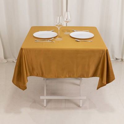 Seamless Gold Lamour Satin Tablecloth - 54" Seamless Gold Lamour Satin Tablecloth - 54"