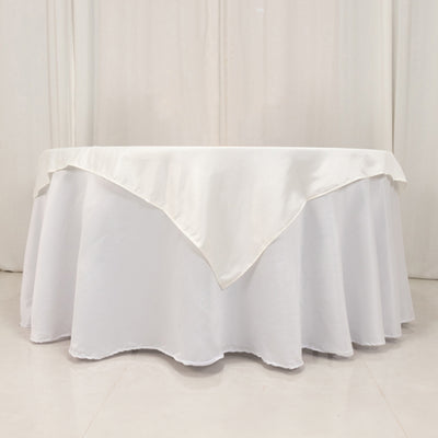 Exquisite Ivory Lamour Satin Table Overlay Exquisite Ivory Lamour Satin Table Overlay