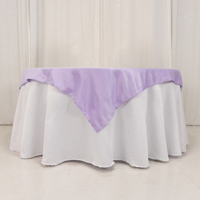 Exquisite Lavender Lilac Lamour Satin Table Overlay Exquisite Lavender Lilac Lamour Satin Table Overlay