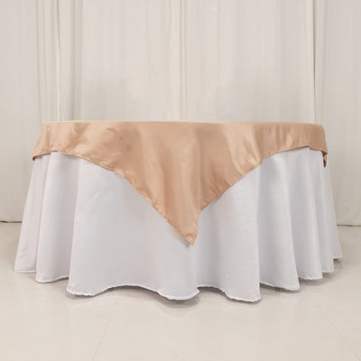Exquisite Nude Lamour Satin Table Overlay Exquisite Nude Lamour Satin Table Overlay