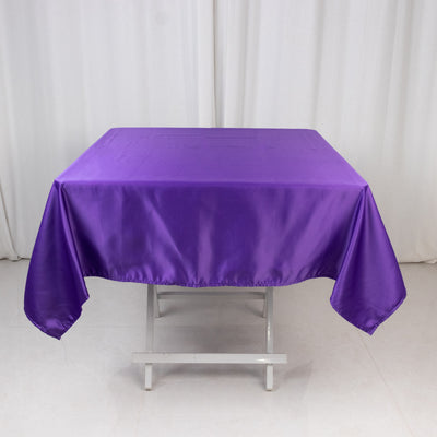 Seamless Purple Lamour Satin Tablecloth - 54" Seamless Purple Lamour Satin Tablecloth - 54"