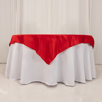 Exquisite Red Lamour Satin Table Overlay Exquisite Red Lamour Satin Table Overlay