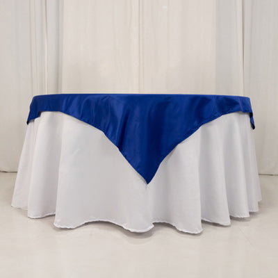 Exquisite Royal Blue Lamour Satin Table Overlay Exquisite Royal Blue Lamour Satin Table Overlay