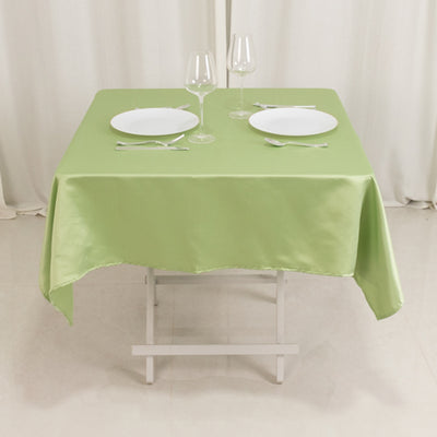Seamless Sage Green Lamour Satin Tablecloth - 54" Seamless Sage Green Lamour Satin Tablecloth - 54"