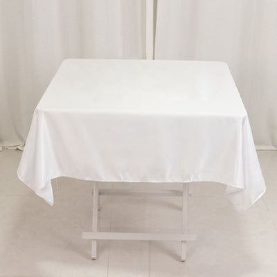 Seamless White Lamour Satin Tablecloth - 54" Seamless White Lamour Satin Tablecloth - 54"