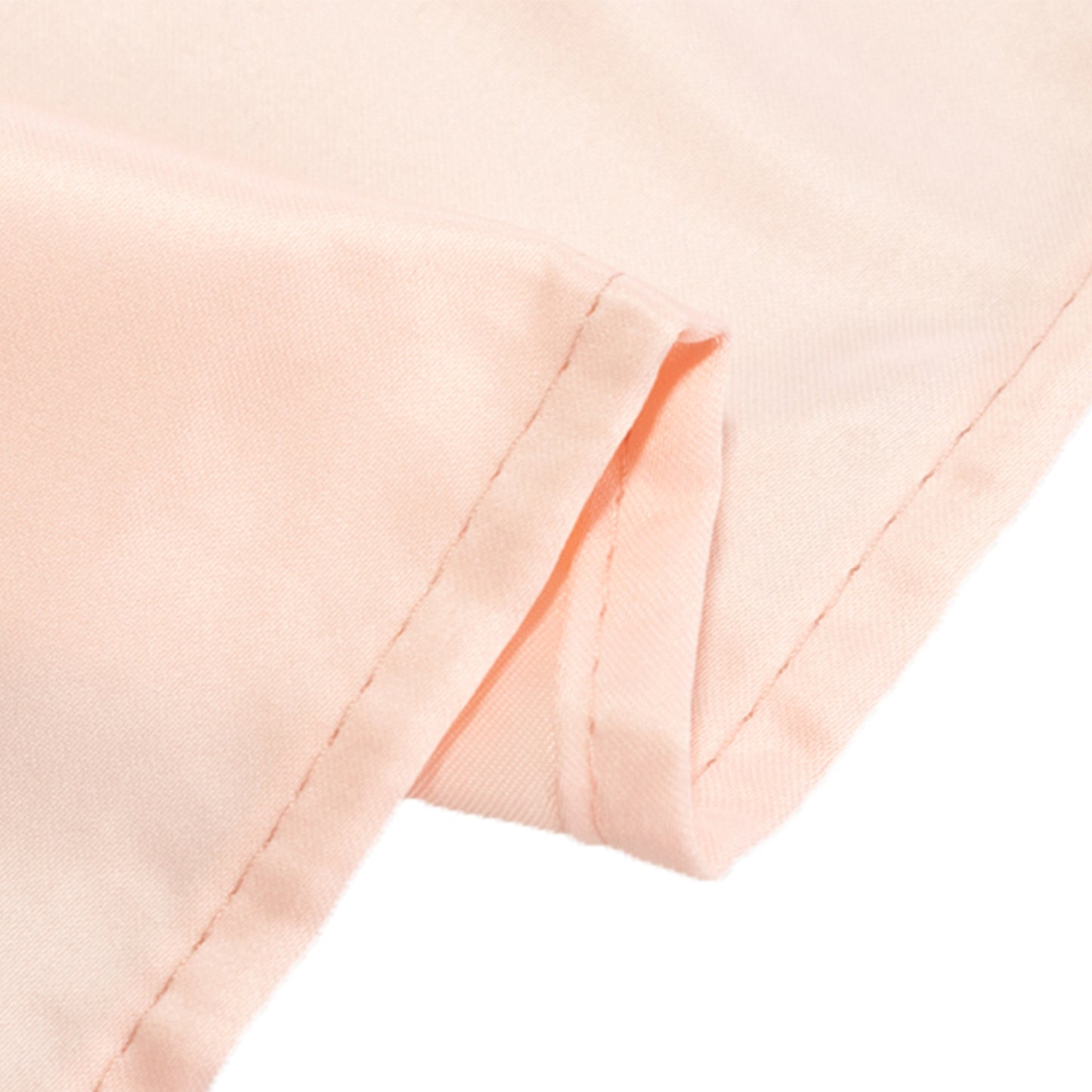 Blush Lamour satin rectangle tablecloth, 60"x102".