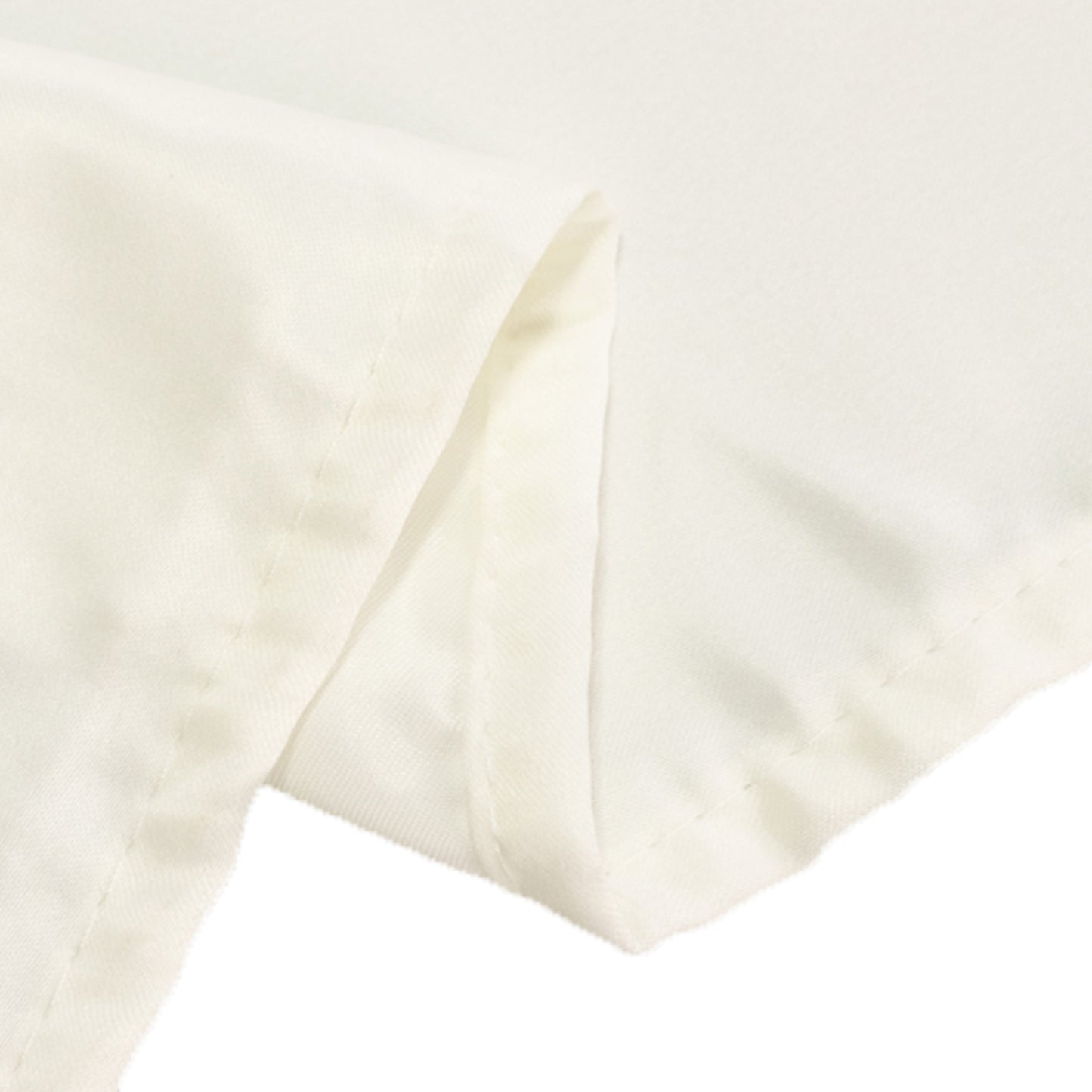 Ivory Lamour satin rectangle tablecloth, 60"x102".