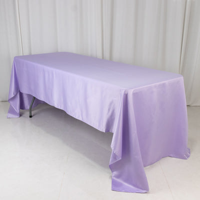 Lavender Lilac Lamour Satin Seamless Rectangle Tablecloth Lavender Lilac Lamour Satin Seamless Rectangle Tablecloth
