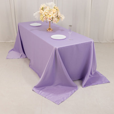 Stunning Lavender Lilac Lamour Satin Rectangle Tablecloth 90"x132" Stunning Lavender Lilac Lamour Satin Rectangle Tablecloth 90"x132"